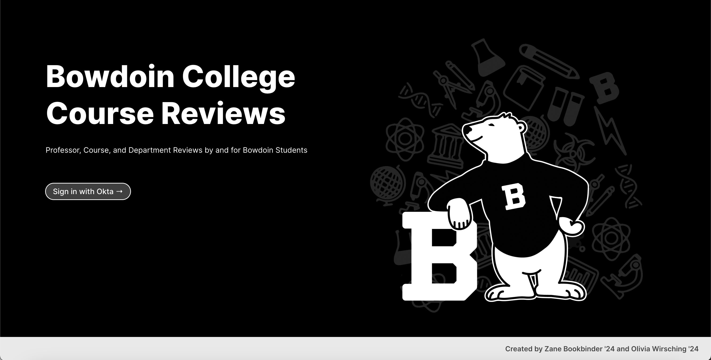 Bowdoin Course Reviews Login Page